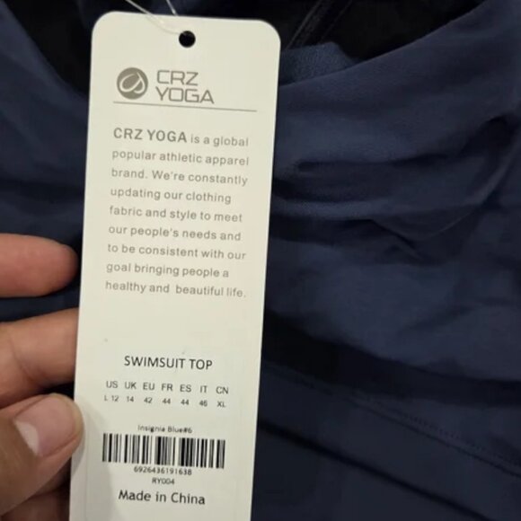 CRZ Yoga navy blue Butterluxe high neck racerback tank top size L NWT - Picture 7 of 7